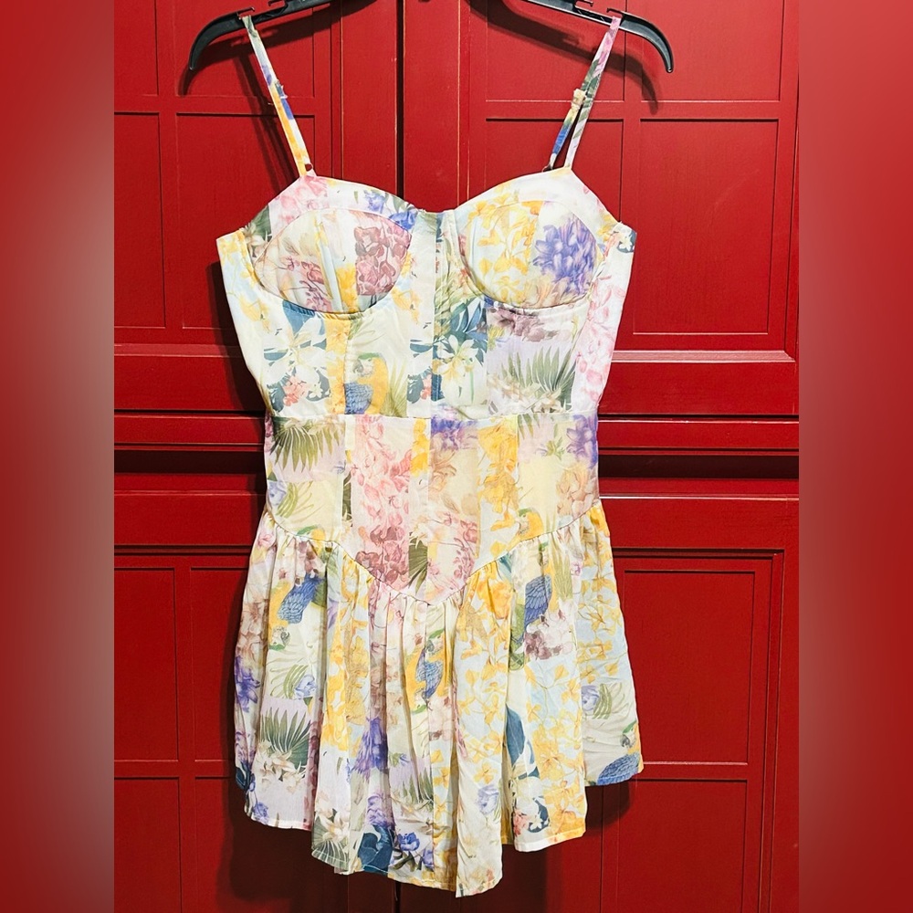 Cider Floral  Corset Style Mini Dress